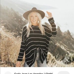 CJLA Evelyn pullover in black and white